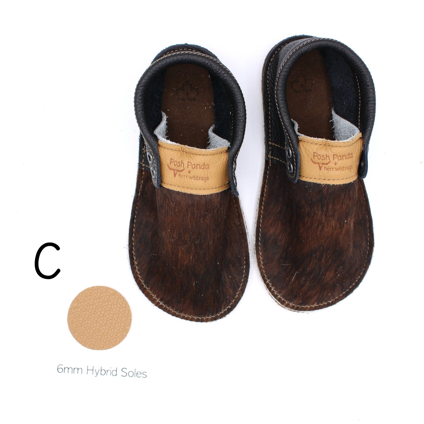 Hair Hide Mocs - YOUTH - Size 3 (4mm Soles)