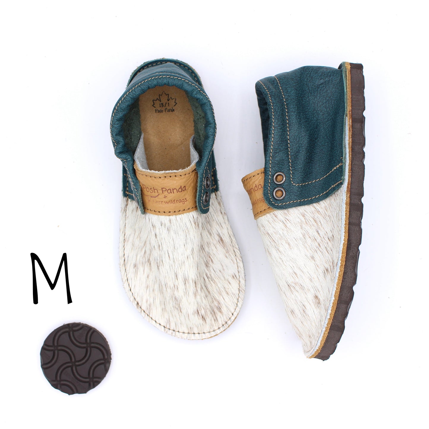 Hair Hide Mocs - YOUTH - Size 13/1 (RUGGED Sole)
