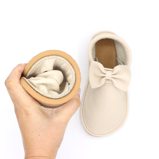 YOUTH Bow Mocs - Coconut - 8mm Beige Hybrid Soles