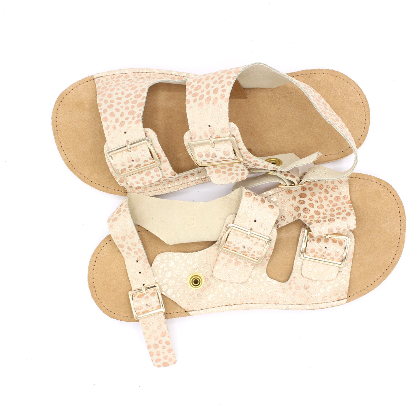 Ladies Buckle Sandals with Snaps - Rosie Dalmation - Rugged Soles
