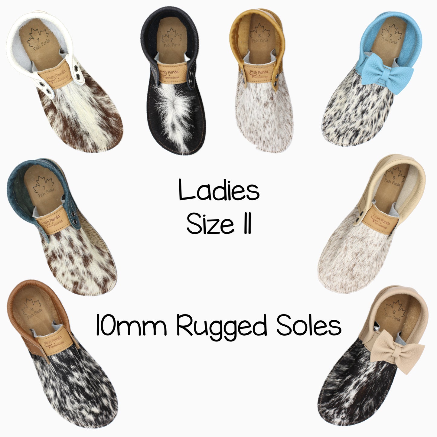 Hair Hide Collab Mocs - Ladies - SIZE 11 - RUGGED