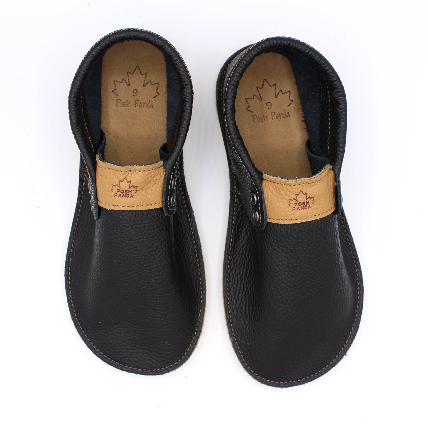 Ladies Hampton Mocs - Black - Beige RUGGED SOLES