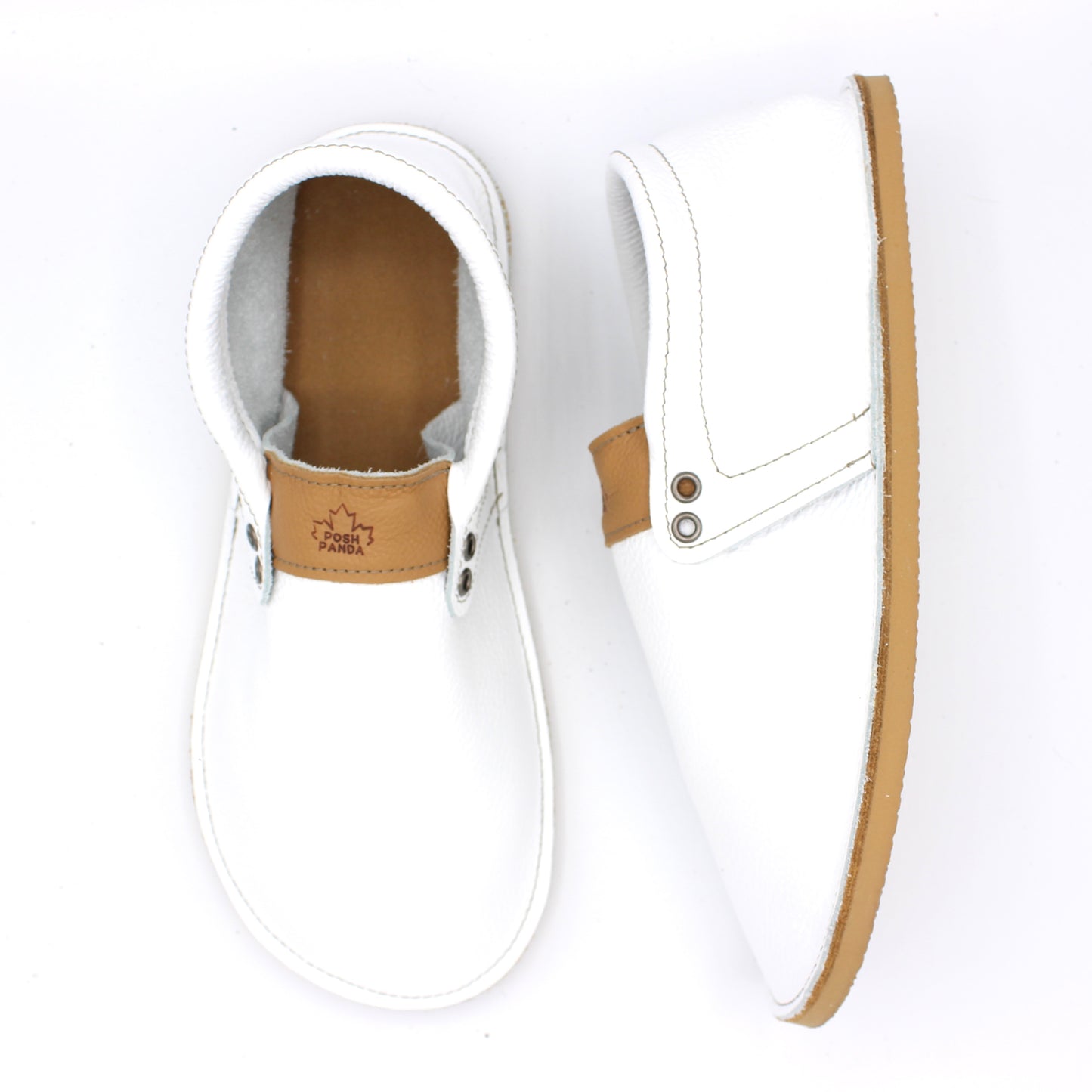 Mens Hampton Mocs - WHITE- 8mm Beige Hybrid Soles