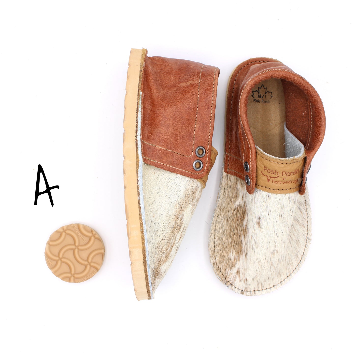 Hair Hide Mocs - YOUTH - Size 13/1 (RUGGED Sole)