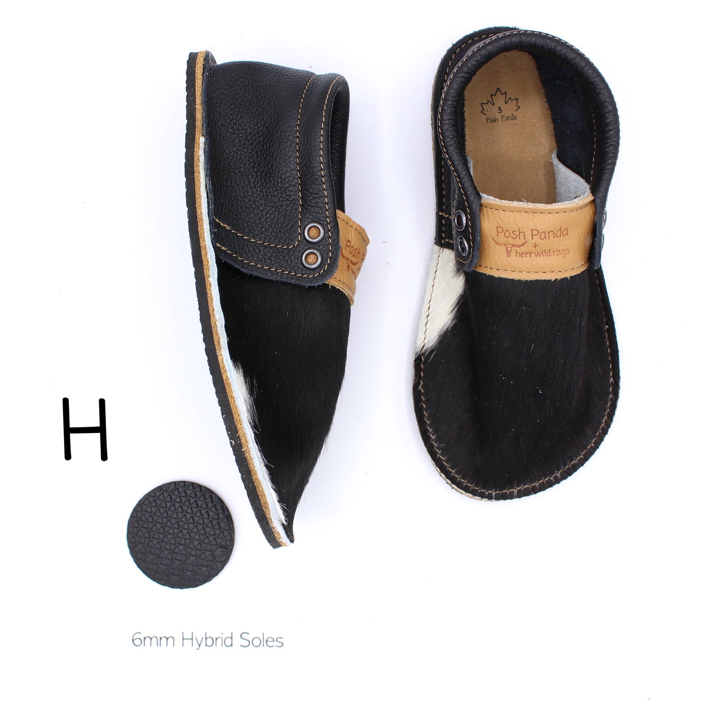 Hair Hide Mocs - YOUTH - Size 3 (4mm Soles)