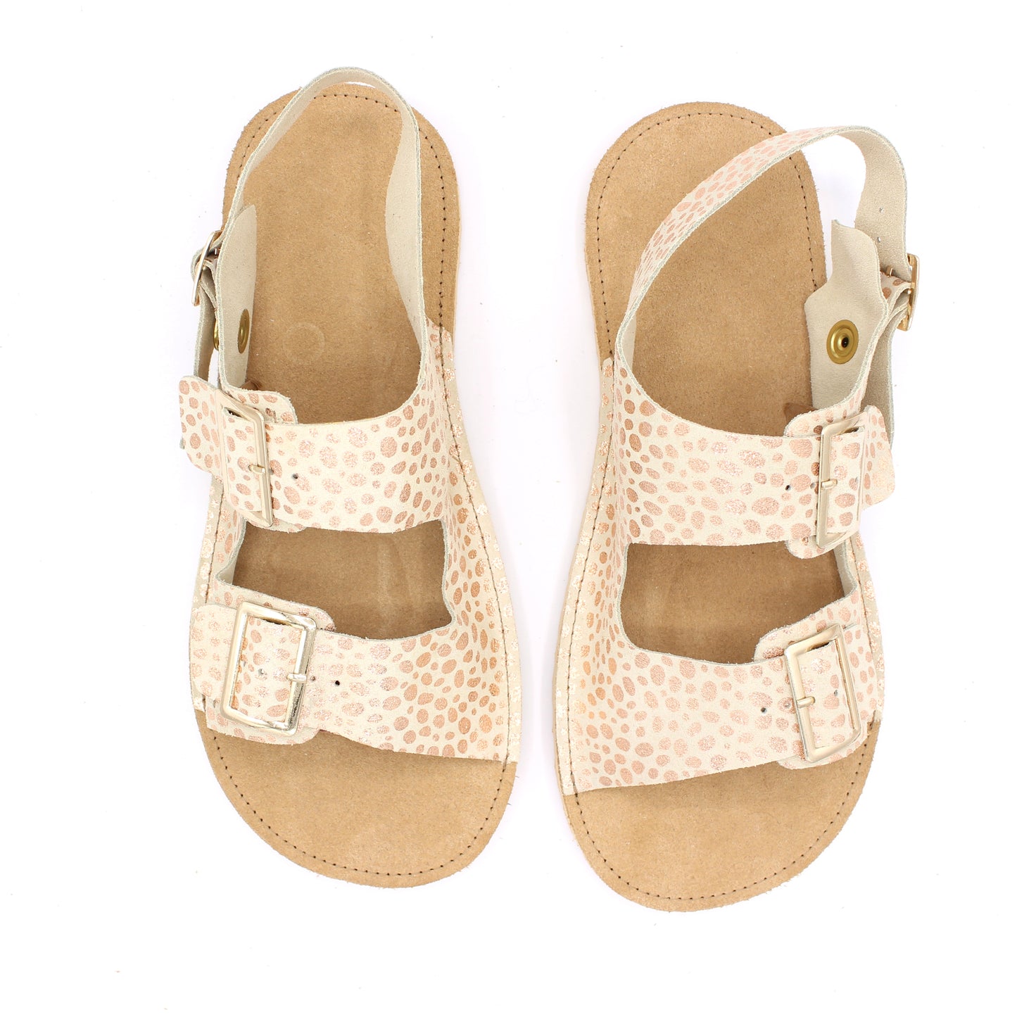 Ladies Buckle Sandals with Snaps - Rosie Dalmation - Rugged Soles