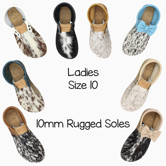 Hair Hide Collab Mocs - Ladies - SIZE 10 - RUGGED