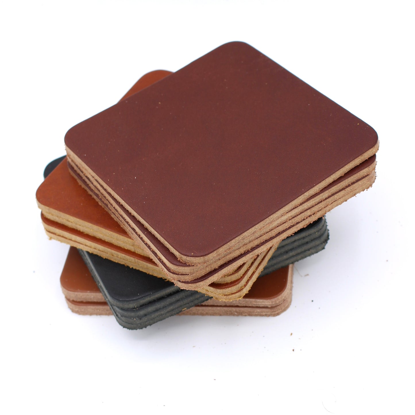 4 Pack Leather Coaster Set