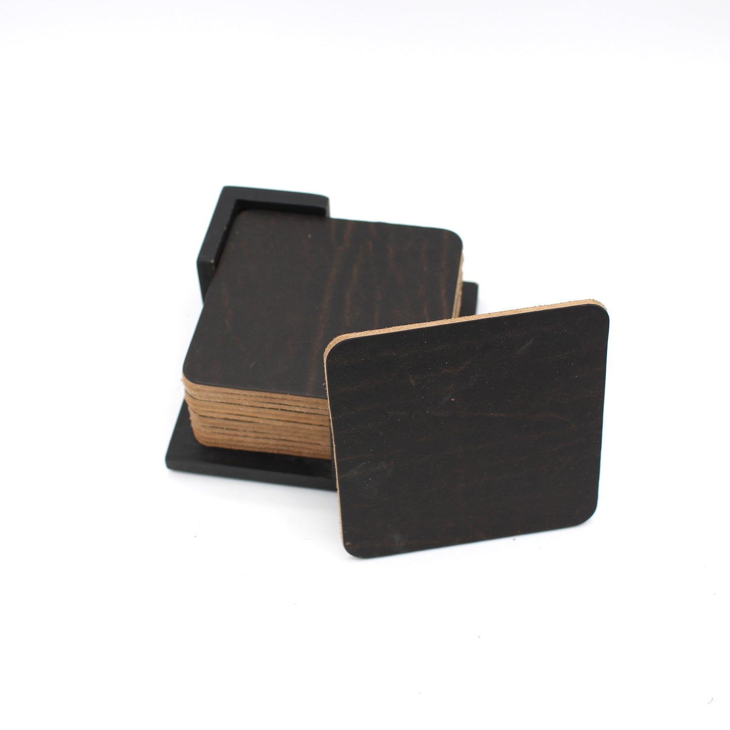 4 Pack Leather Coaster Set