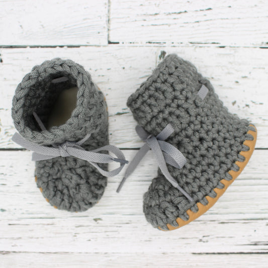 Baby Crochet Boots - Shadow Grey