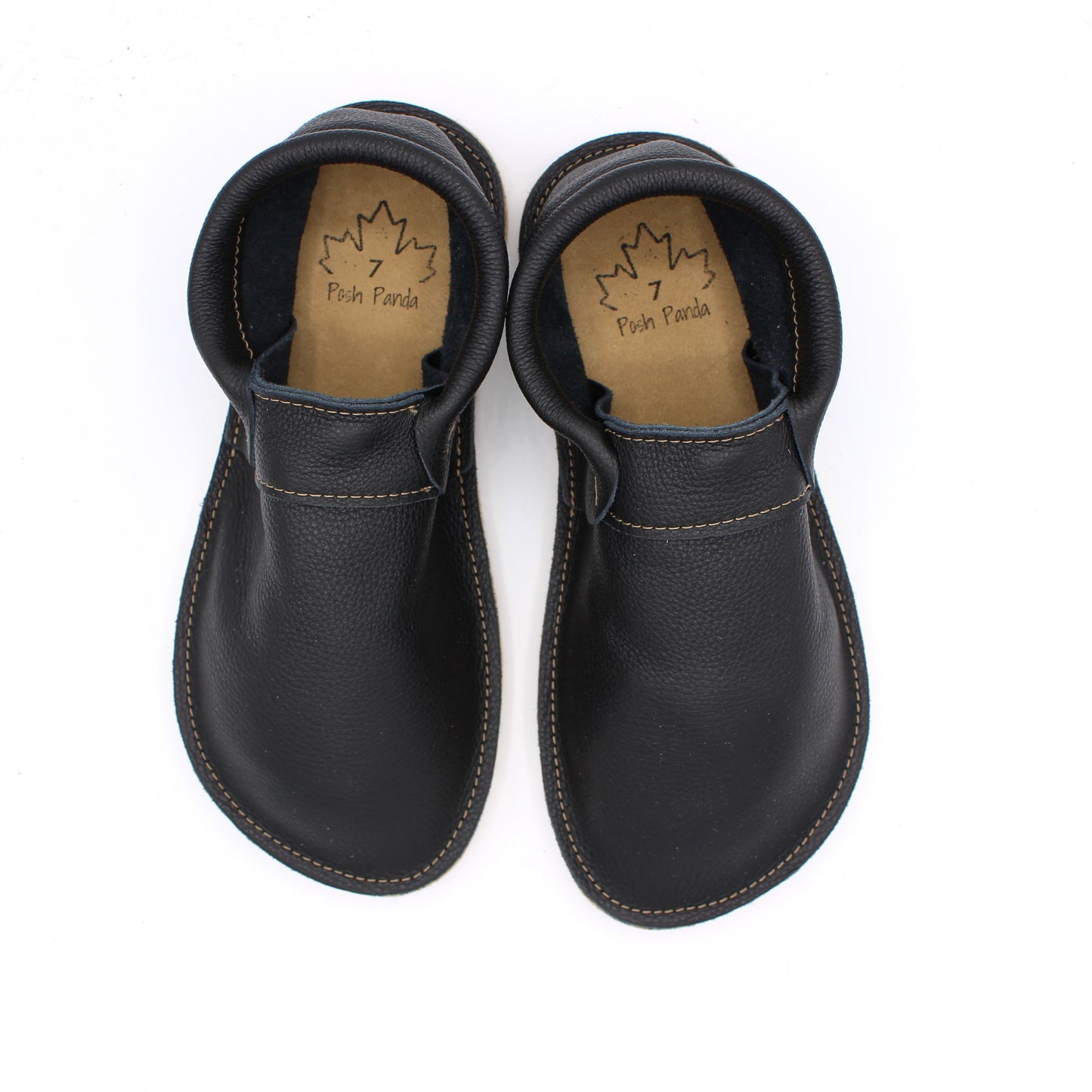 Ladies Fringeless Mocs - Black - RUGGED SOLES