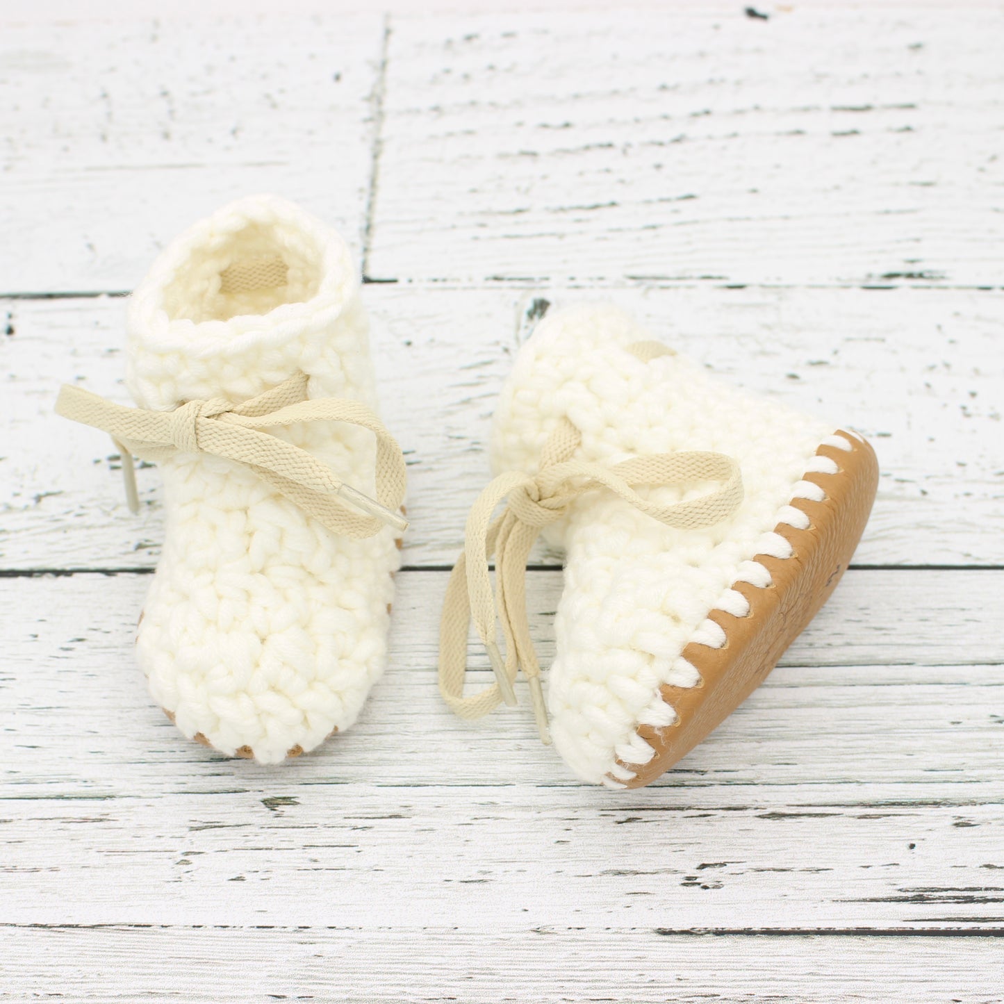 Baby Crochet Boots - Off White