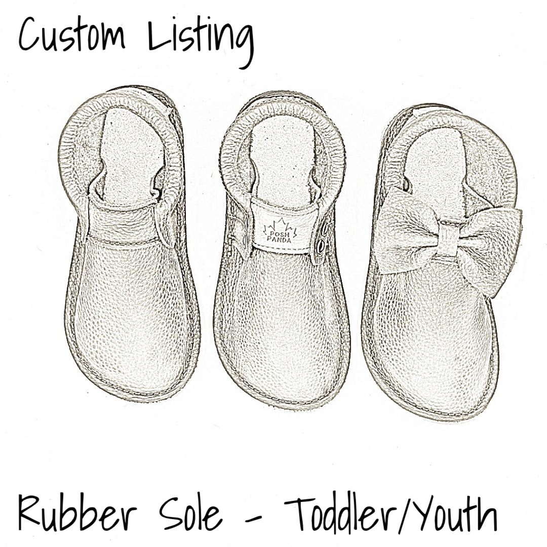 Custom Listing TODDLER/YOUTH RUBBER Sole Mocs