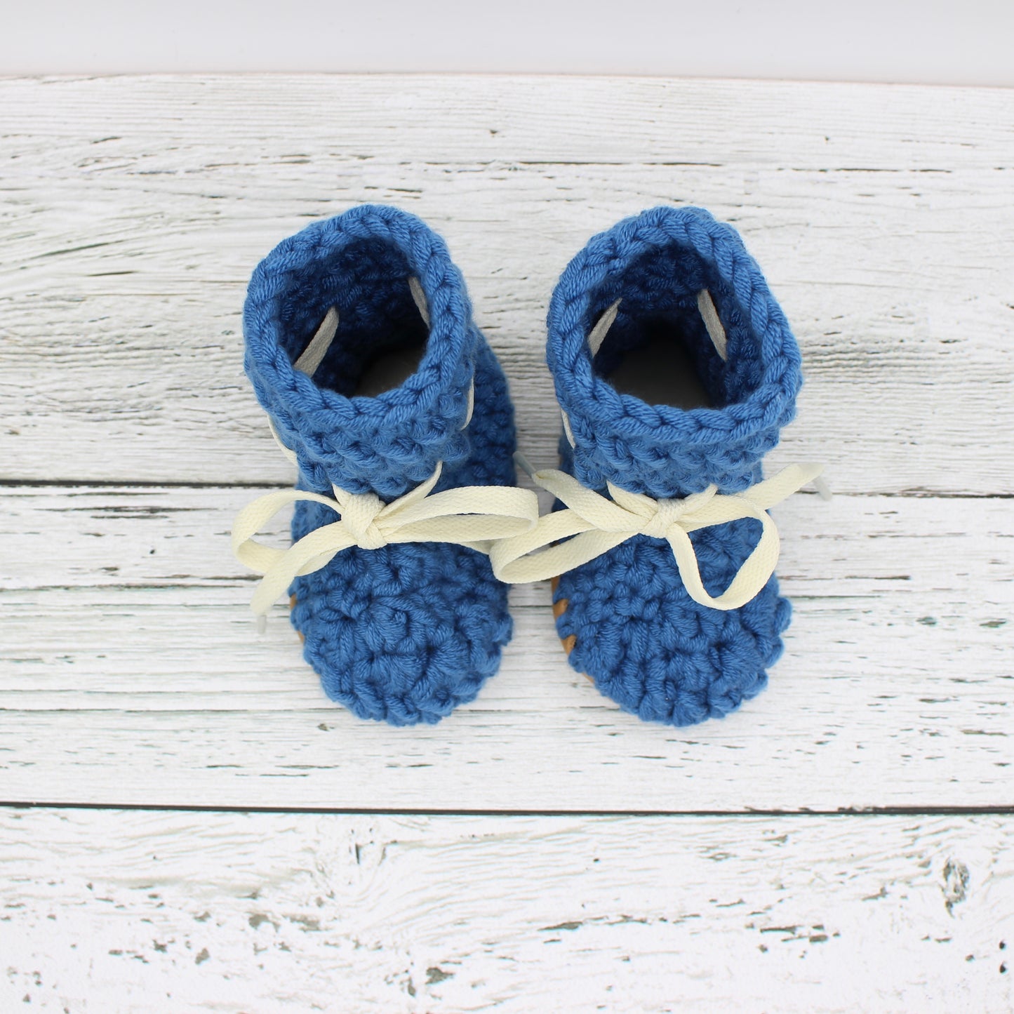 Baby Crochet Boots - Blue